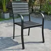 Mesas y sillas de plástico-madera para exterior para patio, villa, jardín, balcón, impermeables y a prueba de sol, terraza de ocio, muebles de exterior para cafetería
