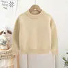 2026 Nuevo Suéter de Punto Redondo para Niños Otoño Invierno Niños y Niñas Jacquard de Diamantes Elegante Manga Larga Cálido Ropa Interior de Punto