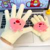 Nuevos Guantes de Felpa de Castor Lindo Loopy Coral para Estudiante para Montar con Dedos Invierno Cálido Guantes para Mujer Invierno