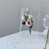 Jarrón Acrílico Colorido con Base de Rosa, Minimalista de Gama Alta para Escritorio Nórdico Ins Azul Klein Arreglo Floral