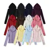 Moletom com Capuz Estilo Americano Slim Fit para Yoga Feminino, Novo Modelo Outono e Inverno com Zíper Duplo e Bolsos Grandes, Jaqueta Esportiva Cardigan