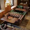 Sofá de bar de whisky estilo americano, juego de mesa y sillas de restaurante y cafetería estilo Western vintage, asiento individual de silla de tigre para sala de puros