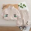 Roupa Infantil Roupa de Outono para Meninos Novo Bebê Crianças Estilo Primavera e Outono Casual Manga Longa Conjunto de Duas Peças Moderno Peça Única Drop Shipping