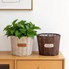 Macetas Cónicas de Plástico Tejido Transfronterizas, Cestas Florales Tejidas a Mano Tipo Ratán, Cestas Decorativas de Escritorio para Plantas Verdes, Macetas de Jardinería