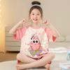 Pijamas de Verano para Niños Niños y Niñas Algodón Seda de Hielo Fino Ropa para el Hogar Grande Manga Corta Traje Madre-Hija para Padres e Hijos