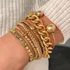 Acessórios Transfronteiriços Wish Supply Pulseira de Coração e Folha Tendência Europeia e Americana Conjunto de 6 Peças Atacado