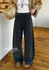 Pantalones Casuales Sueltos con Cordón para Mujer 2025 Otoño Nuevo Talla Grande Figura en Forma de Pera Adelgazante Aspecto Pantalones Rectos de Pierna Ancha