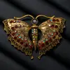 Broche Borboleta Cravejado de Diamantes, Alfinete de Terno de Inseto Estilo Corte Vintage, Acessório Elegante, Broche de Inseto, Caixa de Presente Transfronteiriça