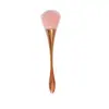 Brocha Pequeña en Forma de Cintura para Polvo, Cepillo para Polvo de Uñas, Brocha para Rubor de Contorno, Brocha de Maquillaje con Cabeza de Hongo, Herramientas de Belleza, Mango Electroplateado