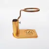 Soporte de Madera de Nogal y Cobre para Infusor de Té, Accesorios para Juego de Té Kung Fu, Base para Colador de Té, Soporte para Infusor de Té