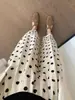 Calça Harlam de Bolinhas Polo Feminina Nova Verão 2025 Calça Cropped Fina Calça de Perna Larga Solta Estilo Casual Preguiçoso