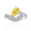 Anillo de plata esterlina transfronteriza de 6*9 colores con diamantes rosas, anillo de plata azul y oro con diamantes de alto carbono, anillo de plata esterlina 925
