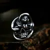 Guerreiro de Aço Comércio Exterior Europeu e Americano Placa de Aço Inoxidável Anel de Caveira de Cobra Novo Retrô Anel Masculino de Aço Titânio