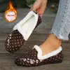 Nuevos Mocasines de Felpa con Puntos de Terciopelo Grueso de Comercio Exterior para Mujer Casual Transfronterizos Bordados Slip-on Zapatos Cálidos de Algodón Wish Source
