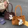 Bestseller Transfronterizo Atmósfera Otoño/Invierno Gran Capacidad Cuero Escarchado Hebilla Bolso Tote Maillard Gama Alta Bolso de Hombro Único