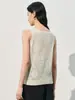 Nuevo Top de Punto sin Mangas de Seda para Mujer de Verano, Camiseta Jacquard de Seda de Manga Corta, Blusa Elegante y con Estilo al por Mayor