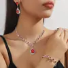 Accesorios de Moda para Collar de Venta Caliente Transfronteriza, Set de Novia, Pendientes de Gota de Lujo Ligero de Nicho, Joyería de Pulsera Versátil