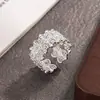 Novo Anel de Renda com Folha de Costela de Adão em Forma de Coração Estilo Nacional Chinês para Mulheres, Luxo Leve, Design de Nicho de Alta Qualidade, Anel para Dedo Indicador