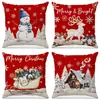 Comercio Exterior Transfronterizo Más Vendidos Fundas de Almohada Navideñas Personalizadas para Sofá de Sala de Estar, Cojines Decorativos Festivos para Dormitorio, Almohadas y Fundas de Almohada