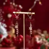 Pendientes de Árbol de Navidad Tridimensionales, Pendientes de Navidad Dulces y Lindos, Pendientes de Regalo de Año Nuevo, Clips para Orejas sin Perforar para Mujer, Venta al por Mayor