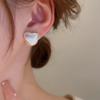 Brincos Dupla Face de Pérola em Forma de Coração com Estilo Minimalista e Sofisticado, Brincos de Nicho para o Dia a Dia para Mulheres