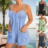 2026 Ropa Femenina Transfronteriza Europea y Americana Amazon Verano Moda Casual Camisola Shorts Mono Overol Mujeres