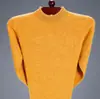 Suéteres de Lana de Gama Alta para Hombre Otoño e Invierno, Suéteres de Cachemir de Color Sólido con Cuello Redondo, Camisas de Punto para Capas Interiores, Suéteres Cálidos