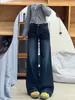 Jeans Retro Oscuros Simples Estilo Americano para Mujer, Pantalones Rectos Ajustados de Cintura Alta Nuevos Primavera/Verano 2026