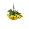 Cabezas de rosas pequeñas artificiales con capullos, blancas con pistilo amarillo, tela de seda decoración del hogar, decoración de bodas, accesorios para arreglos florales DIY