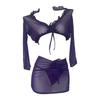 Lingerie Sexy para Mulheres Roxo Renda Transparente Cintura Exposta Desejo Puro Tentação Popular Vestido Plissado Quadril 2161