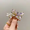 Presilha de Cabelo Flor de Noite Estilo Coreano, Presilha de Mola de Cristal de Luxo Feminina de Alta Qualidade, Ornamento de Cabelo Versátil Exquisito e Moderno