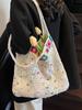 Bolsa de Hombro de Punto con Cuentas de Girasol Nueva para Primavera y Verano 2025, Pequeña, Estilo Mori, Estilo Perezoso, Dulce, Ligera