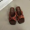 Sandalias Planas Tejidas para Mujer 2026 Moda de Verano Estilo Bohemio Exteriores Cuña Antideslizante Estilo Vacacional Pantuflas Perezosas