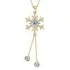 Collar de Copo de Nieve de Plata de Ley S925 Europeo y Americano para Mujer con Colgante de Moissanita, Cadena Clavicular de Borla de Lujo Ligero de Alta Gama, Regalo para Qixi
