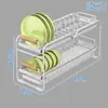 Estante de Cocina de Acero Inoxidable con Riel Guía, Estante Organizador Extraíble sin Taladro, Organizador de Gabinete para Tazones, Palillos y Platos, Estante Escurridor