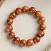 Pulseira de Contas Redondas de Cipreste Taihang Material Antigo de Alta Densidade de Óleo Grão Liso Pulseira de Contas Budistas de Madeira Masculina Venda por Atacado