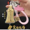 Llavero de Gato Hello Kitty Lindo Colgante Kt Cadena de Teléfono Móvil de Oro Puro Colgante para Bolsa de Lista Dorada Coche