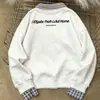 Sudadera de Estilo Perezoso de Moda Versátil con Estampado de Letras Falsa de Dos Piezas Cuello Polo para Mujer Otoño e Invierno Holgada Casual