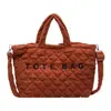 Bolso de Hombro Grande de Rombo de Nuevo Estilo Transfronterizo para Mujer, Bolso de Pana Versátil de Moda para Mujer, Bolso Tote de Mano con Letras