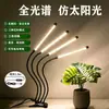 Lámpara de Clip LED Transfronteriza para Plantas Lámpara de Crecimiento para Plantas Suculentas de Cuatro Cabezales Lámpara de Crecimiento de Espectro Completo con Temporizador y Atenuación USB