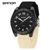 Reloj de Fiesta Estudiantil Sanda Examen Transmisión en Vivo Más Vendido Simple Versátil Unisex Luminoso Correa de Nylon Reloj Impermeable 50m