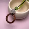 Cordão para Celular de Sândalo Verde e Jacarandá Chaveiro Criativo Fivela de Anel Pingente para Capa de Celular Estilo Antigo Presente para Casais Masculinos e Femininos