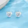 Nuevos Pendientes de Zirconia de Colores con Forma de Corazón para Mujer 2024, Tachuelas para Orejas de Diseño Único Dulces y Frescas, Tachuelas para Cartílago de la Oreja, Pendientes para Cuidado del Agujero de la Oreja