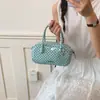 Bolso Boston Transfronterizo de Lujo Ligero, Fresco y Dulce, Bolso Cruzado Diario de Estilo Coreano, Color Bloqueado, Bolso de Hombro con Lunares para el Trabajo