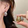 Pendientes de Hebilla con Colgante de Gota de Agua Metálicos Brillantes Estilo Nuevo Europeo y Americano Pendientes de Moda para el Trabajo de Lujo Ligero Sensación de Alta Gama Accesorios de Pendientes Versátiles para Mujer