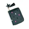 Carteira Feminina de Zíper Curto Transfronteiriça com Porta-Moedas de Borla em Forma de Coração, Carteira Multifuncional Fofa Estilo Menina, Atacado