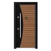 Porta de Entrada Turca do Oriente Médio em MDF Personalizada com Porta de Madeira Emendada, Porta de Segurança Grau A com Fechadura Destacável e Maçaneta Longa
