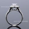 Anillo de moissanita S925 chapado en plata de ley 925 con incrustaciones de moissanita cuadrada de princesa de 6 x 6/8 x 8 mm, estilo europeo y estadounidense