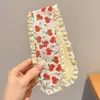 Lindas pegatinas de flequillo de dibujos animados para otoño e invierno, diademas de punto florales versátiles de estilo coreano con cierres de velcro, que exudan un ambiente sofisticado y elegante