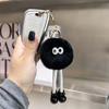 Llavero con colgante de bola de carbón para coche, con pelo de conejo Rex, ideal como regalo para cibercelebridades de Corea del Sur.